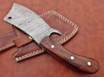 9" hand-forget  Damascus cleaver, 5.5" edge, walnut handle. - Image 7