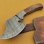 10.5" Hand-Forged Damascus Full Tang Chopper, 5" Cutting Edge