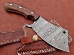 9" hand-forget  Damascus cleaver, 5.5" edge, walnut handle.