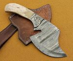 10.5" Hand-Forged Damascus Chopper, Full Tang, 5" Edge