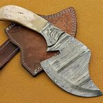 10.5" Hand-Forged Damascus Chopper, Full Tang, 5" Edge