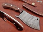 9" hand-forget  Damascus cleaver, 5.5" edge, walnut handle. - Image 3