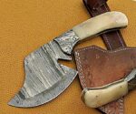 10.5" Hand-Forged Damascus Chopper, Full Tang, 5" Edge - Image 2