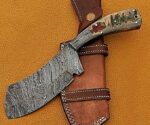 10.5" long hand forged Damascus steel Butcher Meat cleaver - Image 4