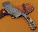 10.5" long hand forged Damascus steel Butcher Meat cleaver - Image 7