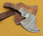 10.5" Hand-Forged Damascus Full Tang Chopper, 5" Cutting Edge - Image 3