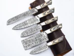 5 pcs Damascus Kitchen Knife set - Pakka Wood handle