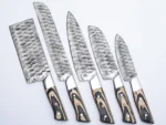 5 pcs Damascus Kitchen Knife set - Pakka Wood handle - Image 5