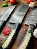 Black & Off White Handles Chef Knives 5 Pcs Set - Image 10