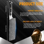 7" Damascus Nakiri Knife – Japanese Vegetable Knife - Image 2