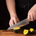 Damascus 10Cr15CoMoV Kiritsuke Gyuto 205mm Resin Handle - Image 5