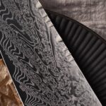 Damascus 10Cr15CoMoV Kiritsuke Gyuto 205mm Resin Handle - Image 4