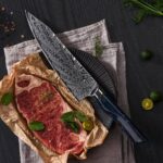 Damascus 10Cr15CoMoV Kiritsuke Gyuto 205mm Resin Handle - Image 2