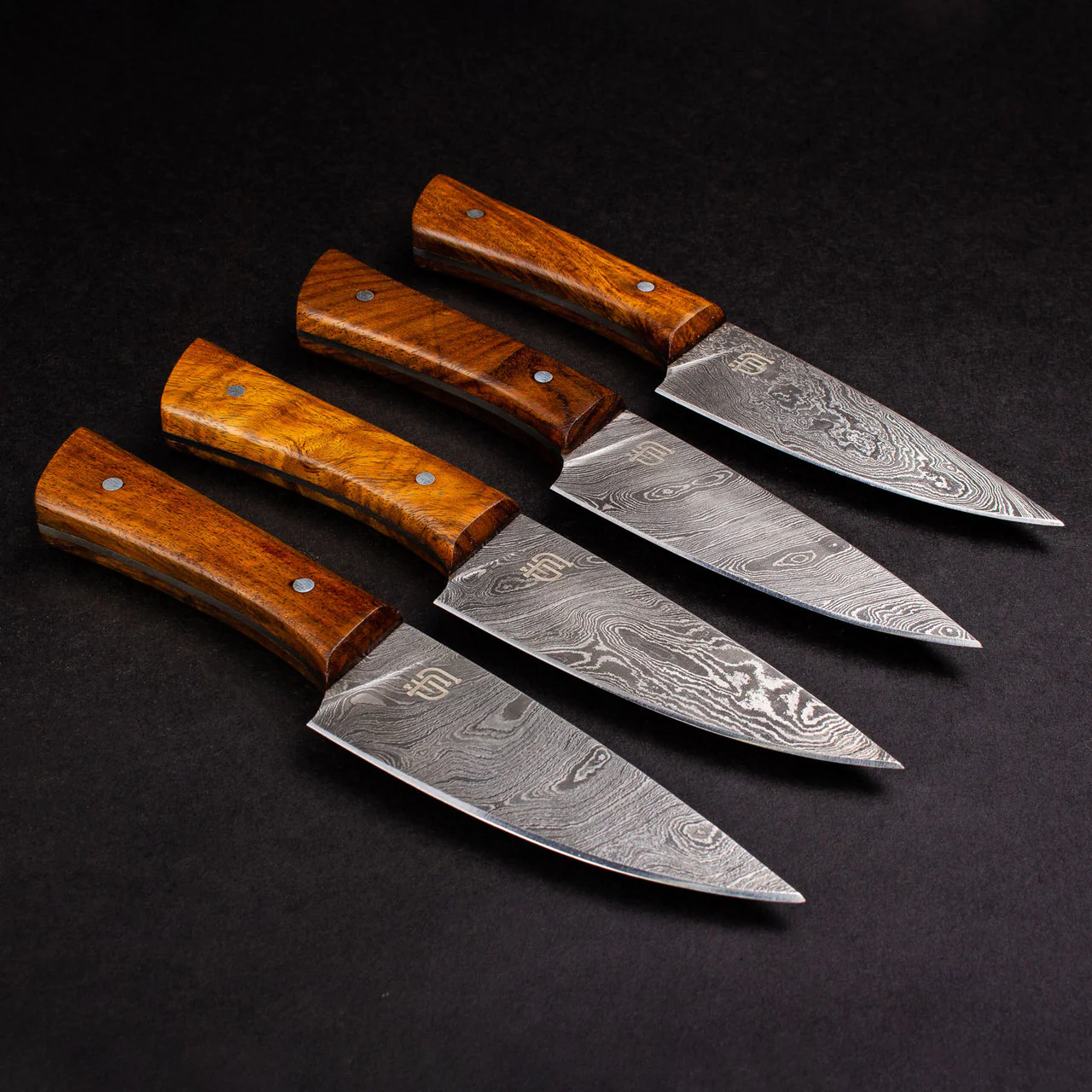 MK-22-Cattleman-14__52634_1800x1800 Cattleman Damascus Steel Steak Knives - Set of 4 - Image 1