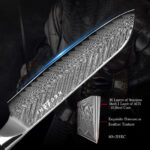 7" Santoku Japanese Knife G10 Handle Style With Case & Sheath - Image 7