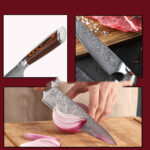 Damascus Pattern Steel Western Chef Sushi Knife - Image 3
