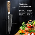 8" VG-10 Damascus Gyuto Knife, 67-Layer Japanese Steel - Image 4